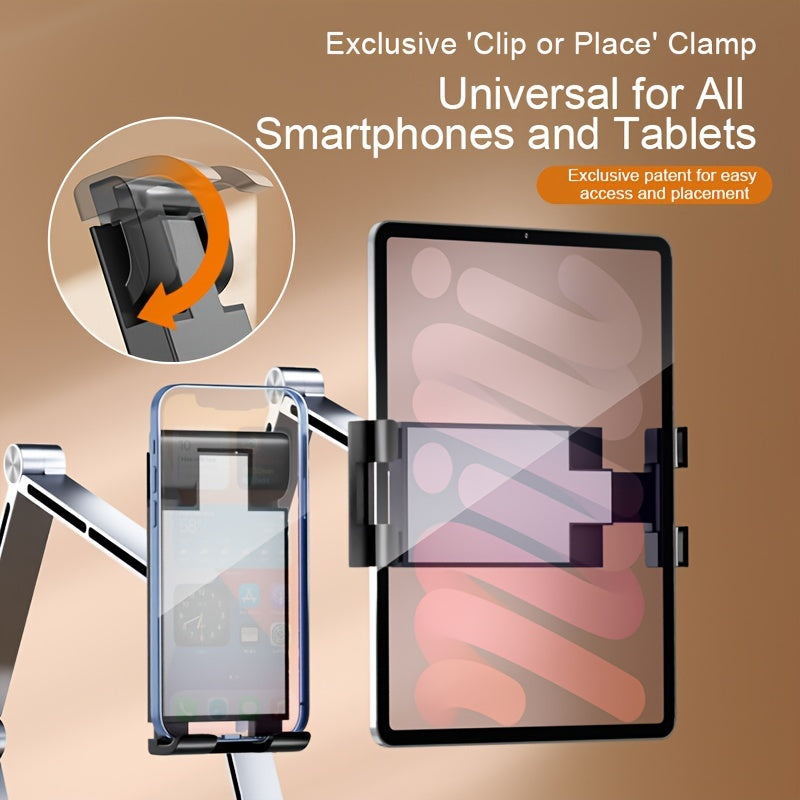 Aluminum Alloy Rotatable Plate Bracket Mechanical Arm Universal Cantilever Universal Metal Desktop Computer Support Bracket For Ipad