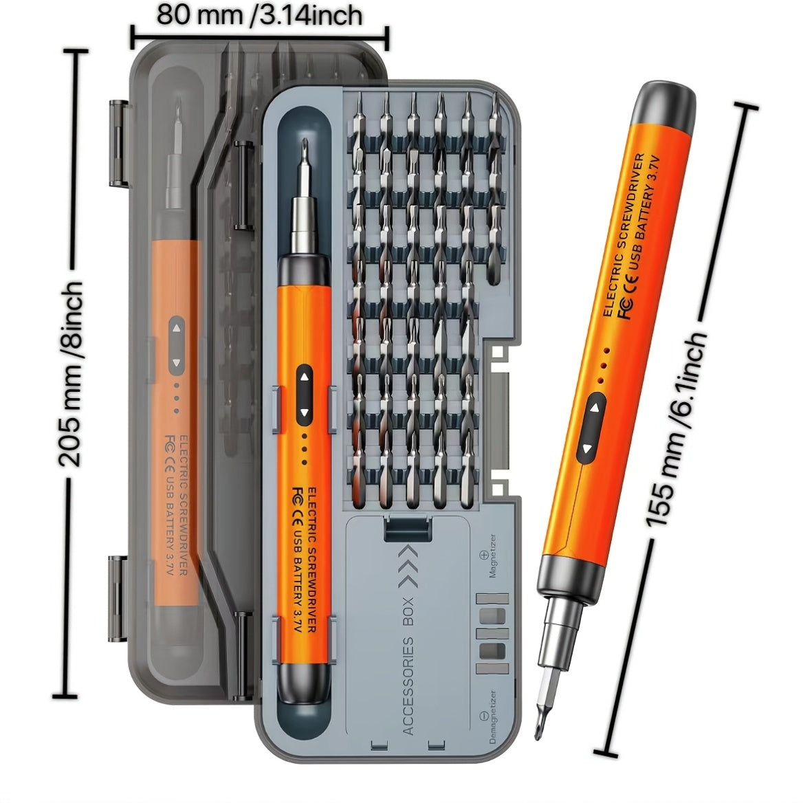 46-in-1 Cordless Electric Screwdriver Set, Quiet High-Torque Rechargeable Lithium Battery, USB Powered Multifunctional Portable Tool Kit for Home Use