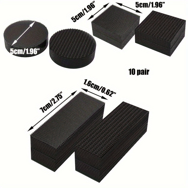 10pairs Invisible Fixing Stickers For Car Floor Mats, High Viscosity Snap Fasteners, Anti Slip And High-temperature Resistant Double-sided Adhesive, And Car Backing Adhesive Patches