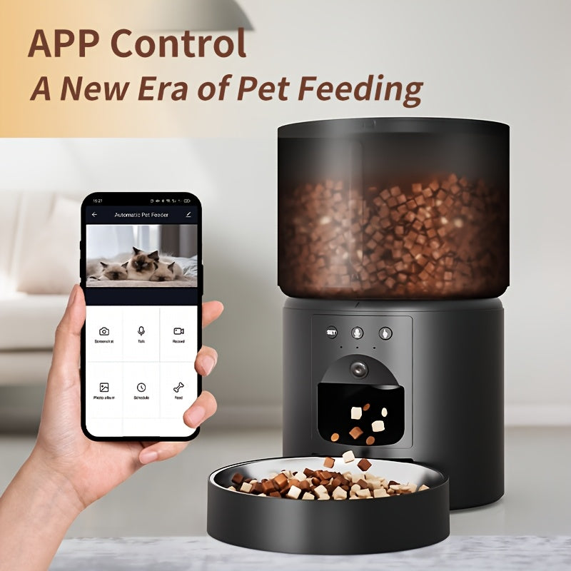 Smart Cat Feeder with an App, an Automatic Cat Feeder with Multiple Functions, Scientifically Timed And Measured Feeding, Wifi-Enabled Automatic Cat Feeder, Intelligent Automatic Pet Feeding Device, Electric Feeder for Cats A