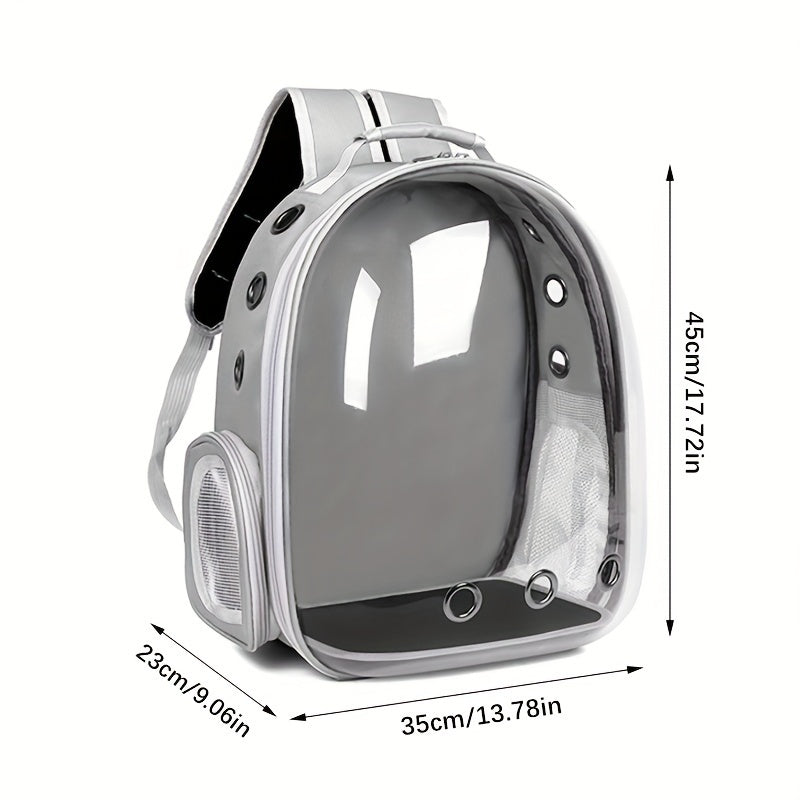 Large Capacity Cat Backpack, Transparent Pet Carrier with Breathable Design, Portable Double Shoulder Bag for Cats, Durable PC Material with Zip Closure, Cat Backpack Carrier