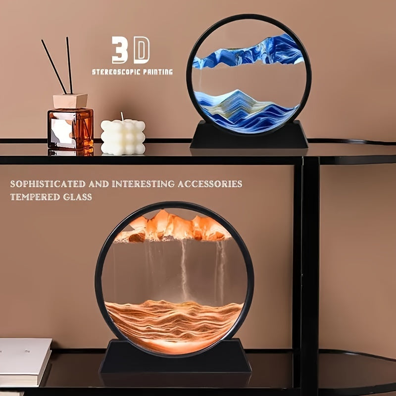 Stress-Relief 3D Deep Sea Sand Art - Easy Setup, Perfect for Office & Bedroom Decor, Glass Craft Gift Idea