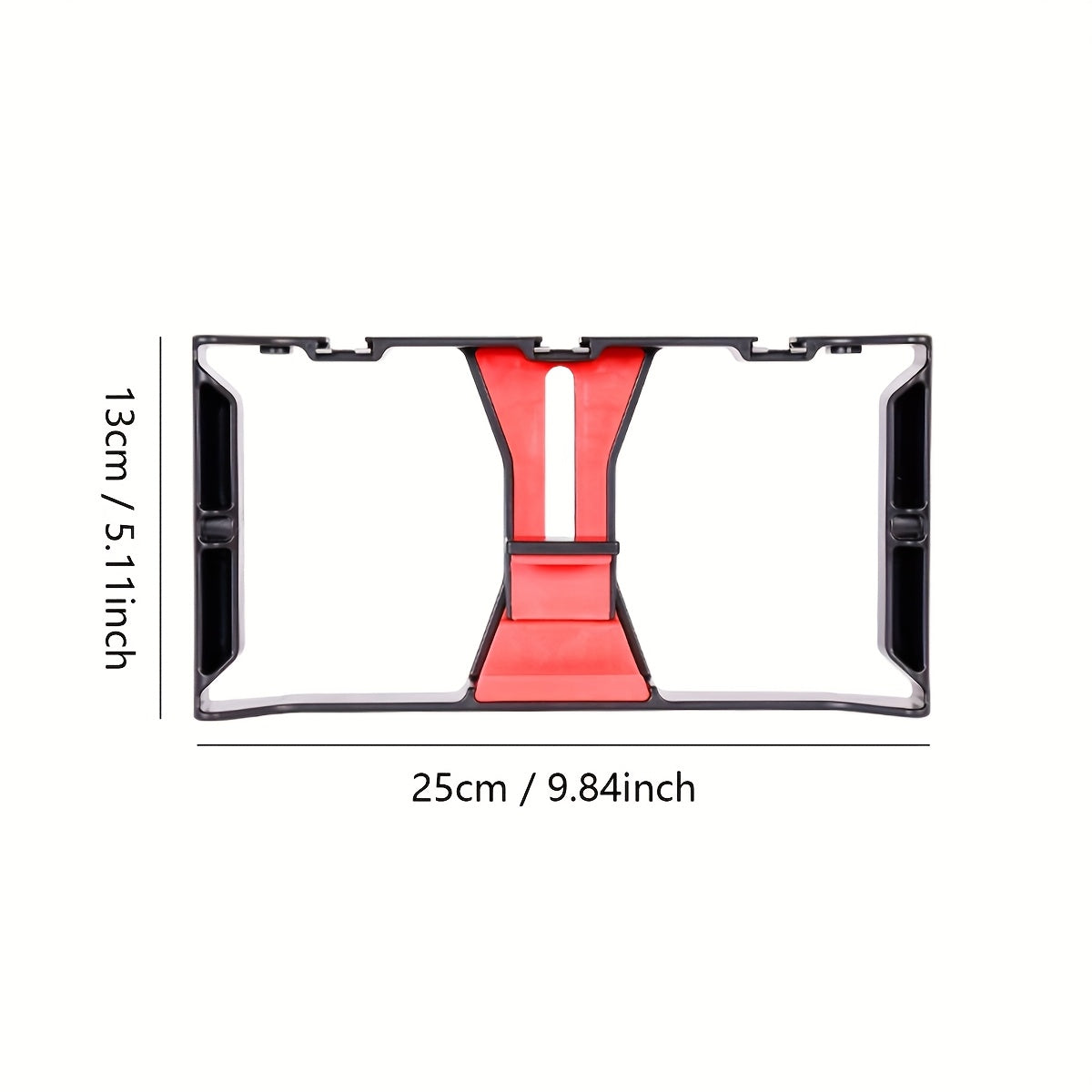 Professional Smartphone Stabilizer with Extendable Microphone & Fill Light - Anti-Shake Handheld Rig for Vlogging, Photography, and Video Accessories, ABS Material, Black with Red Accents, Phone Stabilizer for Video Recording