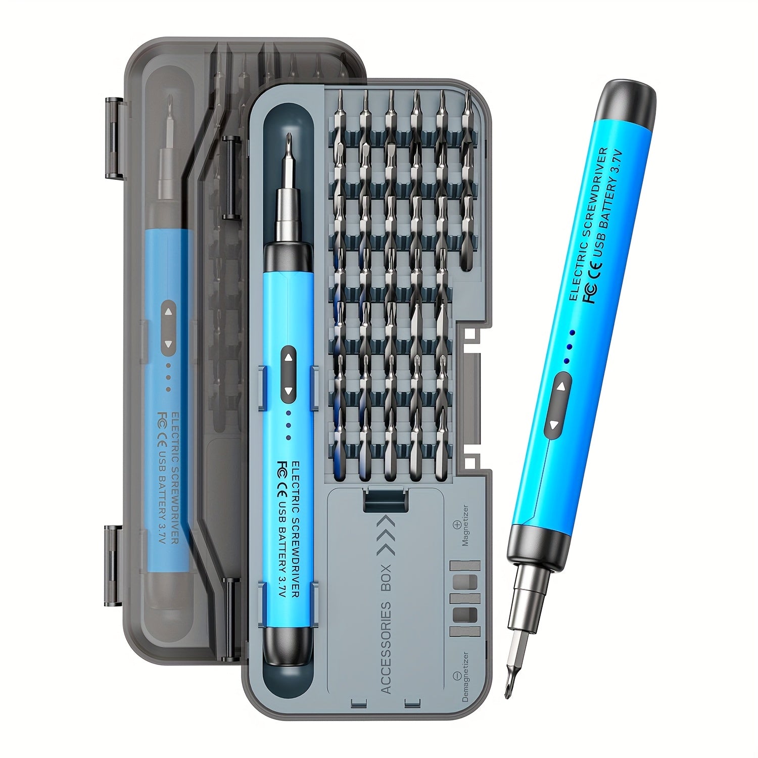 46-in-1 Cordless Electric Screwdriver Set, Quiet High-Torque Rechargeable Lithium Battery, USB Powered Multifunctional Portable Tool Kit for Home Use