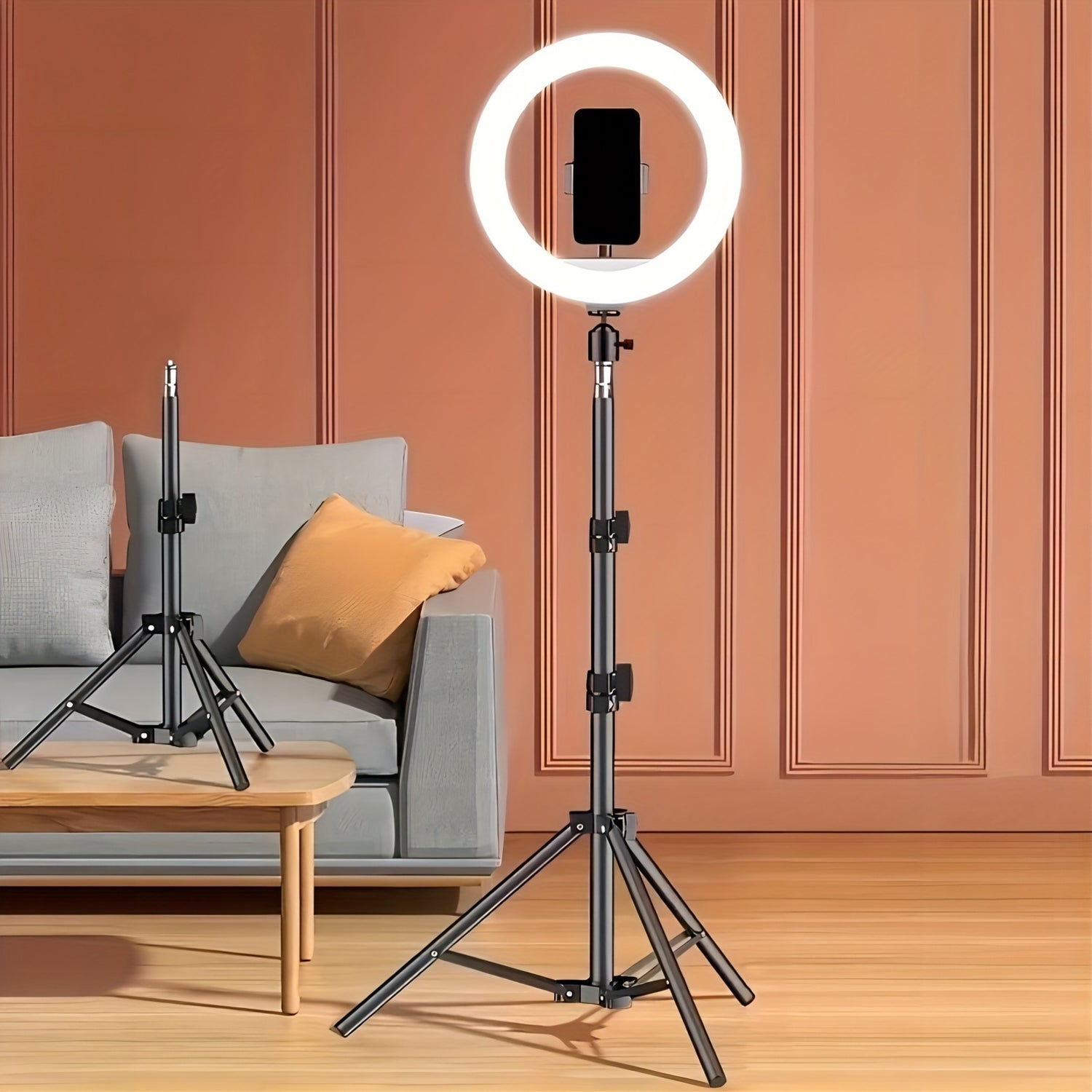 10-Inch Selfie Ring Light with Tripod Stand, LED Circular Light, Featuring a Flexible Tripod And Phone Holder, Ideal for Recording Photos And Videos Or for Zoom Meetings.