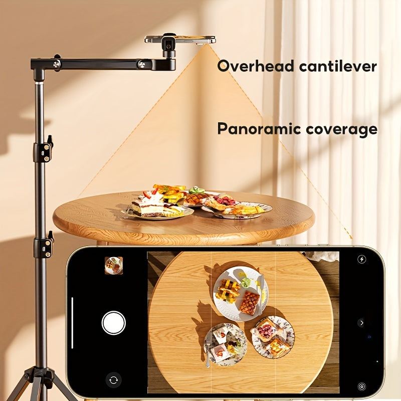 Carbon Steel Camera Tripod Stand - Waterproof Multipurpose Photography & Video Recording Overhead Tripod with 360 Degree Arm, Extendable Floor to Desk Mount for Live Streaming, Outdoor Shooting