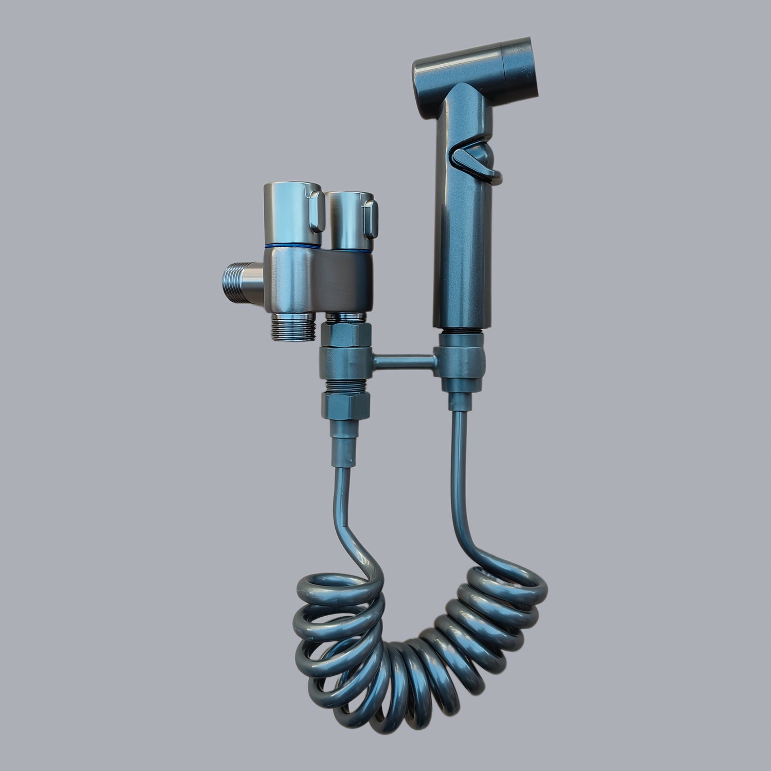 Stainless Steel Toilet Bidet Sprayer Set, High-Pressure Dual Outlet Spray Gun, Easy Install, No Batteries Needed, Enhances Hygiene, Ideal for Bathroom & Home Cleaning