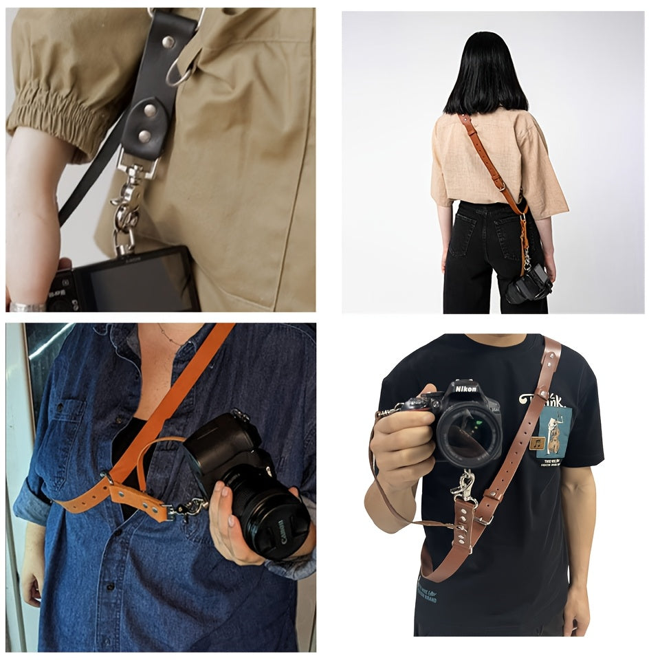 New Camera Single Shoulder Strap Outdoor Quick Camera Handheld Photography Strap Leather DSLR Camera Strap