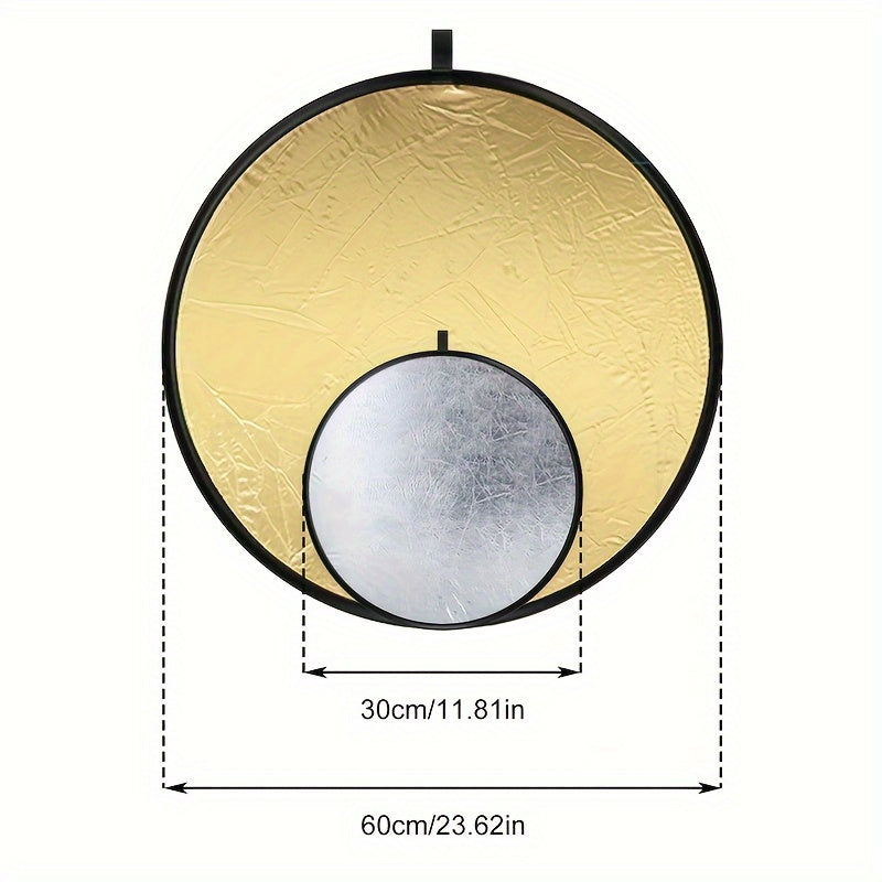 Photography Reflector Portable Foldable Portrait Shooting Fill Light Live Lighting Board Studio Photography Outdoor Light Shielding Board / 2in 1 Golden and Silvery Reflective Panel