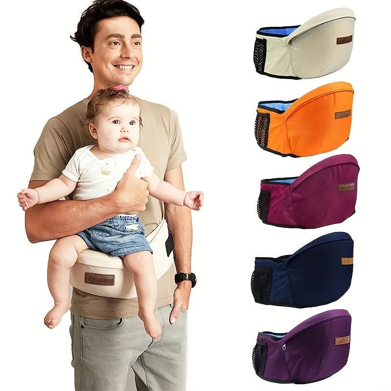 1pc Ergonomic Youngsters Carrier Waist Stool - Hands-Free, 45° Adjustable Seat, Durable Polyester in Multiple Colors (Orange, Gray, Cream, Purple, Navy, Burgundy, Black) - Perfect for Outdoor Play