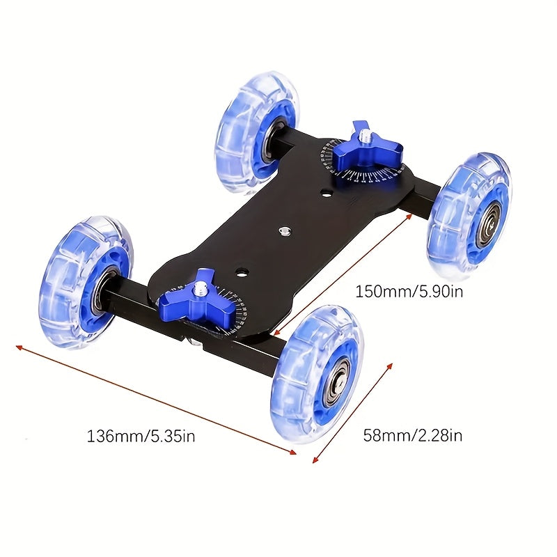 LIONX Mini Camera Dolly Roller, Adjustable Desktop Camera Stand, Precise Scale, Low Noise, Compatible with DSLR & Camcorders, No Battery Required