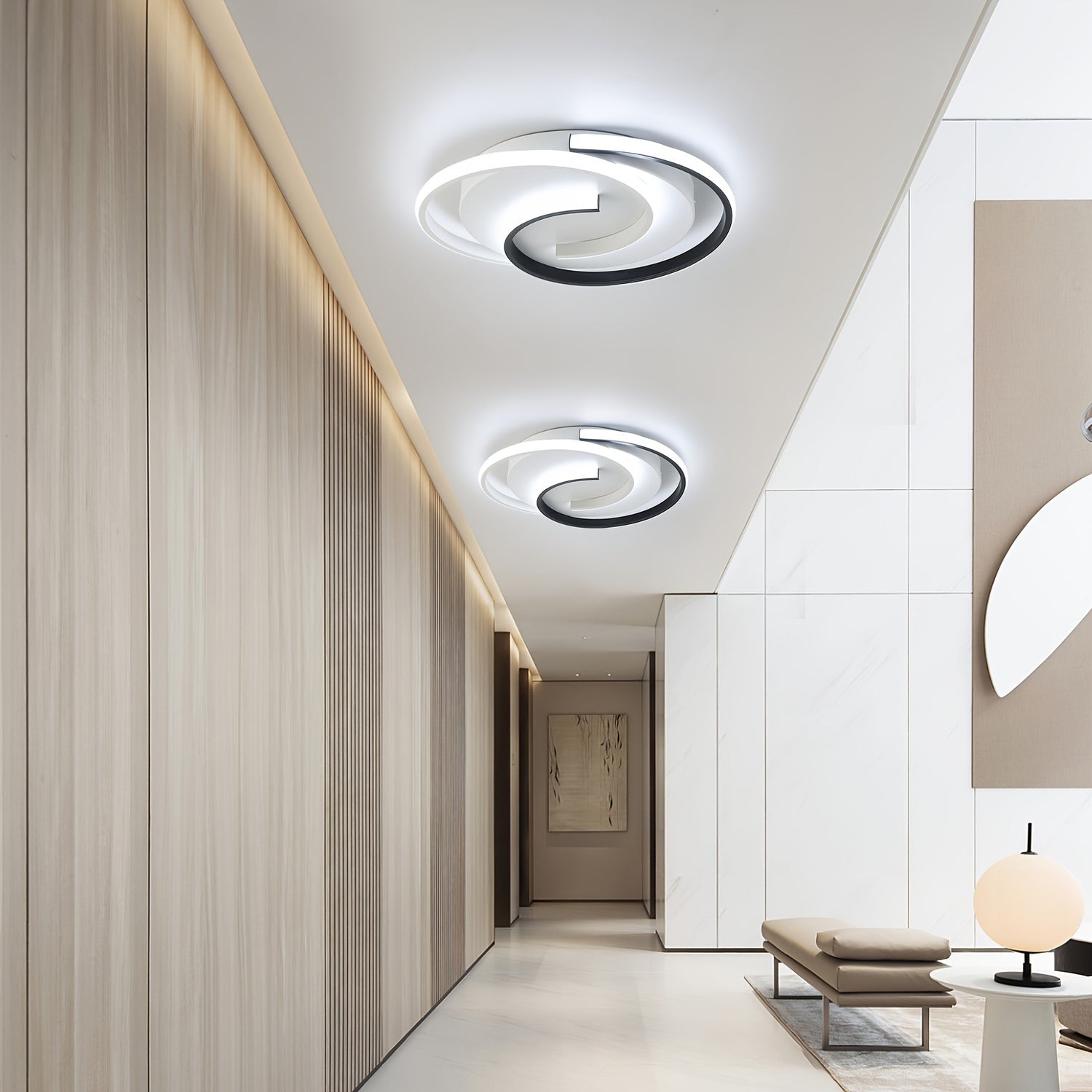 LED ceiling light source, 3000K/4000K/6000K modern ceiling light, black and white bedroom light source, round, living room light source with, for living room, bedroom, office