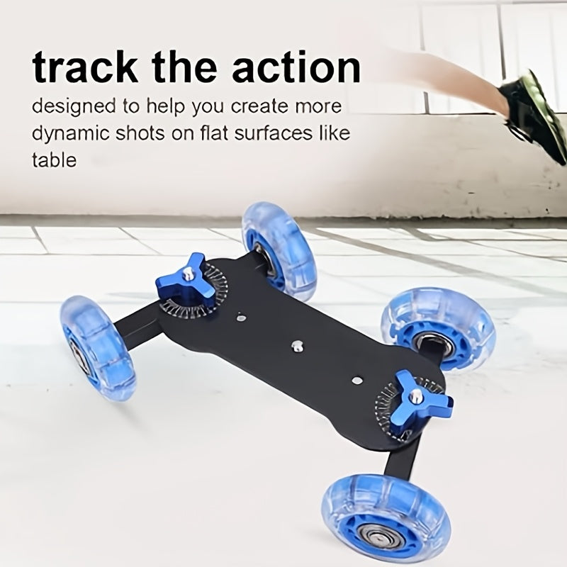 LIONX Mini Camera Dolly Roller, Adjustable Desktop Camera Stand, Precise Scale, Low Noise, Compatible with DSLR & Camcorders, No Battery Required