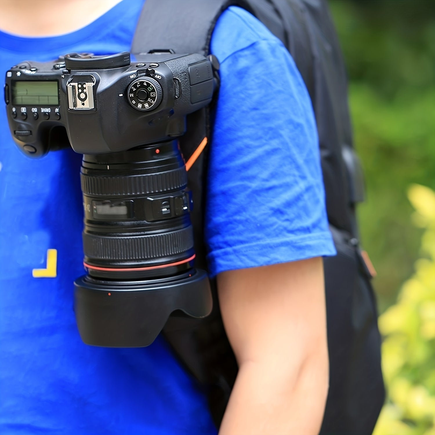 PULUZ Quick Release Action Camera Mount with Aluminum Alloy Clip & Backpack Strap - Compatible with Insta360 & GoPro Hero Series, Black