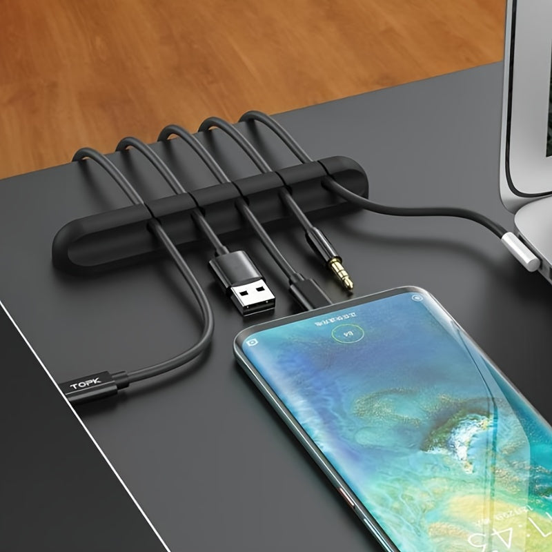 1pc Multi-Slot Cable Organizer Clips - Cord Management System for Desk, Home, Office & Car - Nightstand Wire Holder Accessory