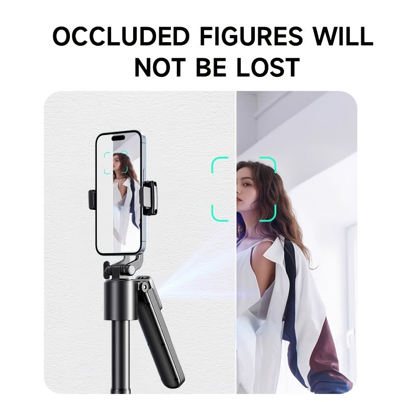 HanBa Automatic Face Tracking Tripod, 360° Rotation, 180.09cm Height, 10.16-17.78 cm Phone Compatibility, Selfie Stick with Remote, ABS Material, Motion Sensor, Wireless Charging, for Vlogging/Live Streaming/Video Recording,