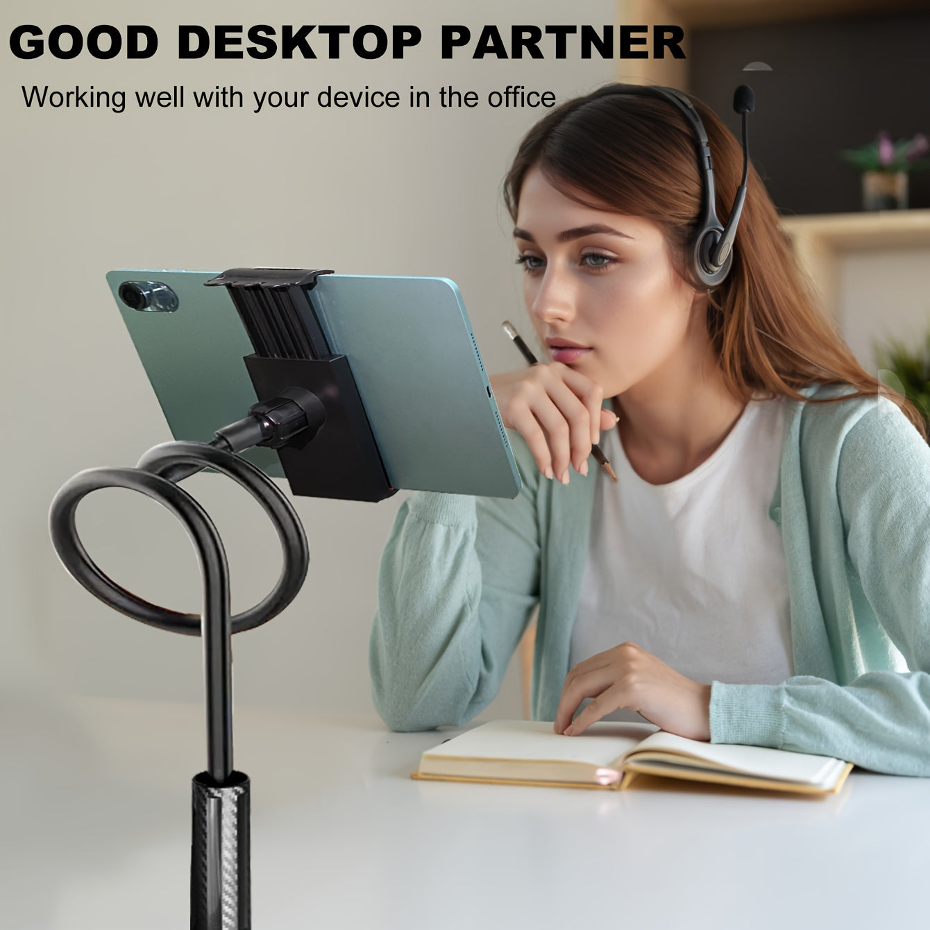 1/2pcs Tablet & Phone Stand Holder, Thicker Aluminum Magnesium Alloy Flexible Arm Gooseneck Tablet Holder for Bed, Bedside, Desk, Headboard, Table, Sofa, Bed Laying Down, for iPad Mini Pro Air, Kindle, Switch, Galaxy Tabs Dev