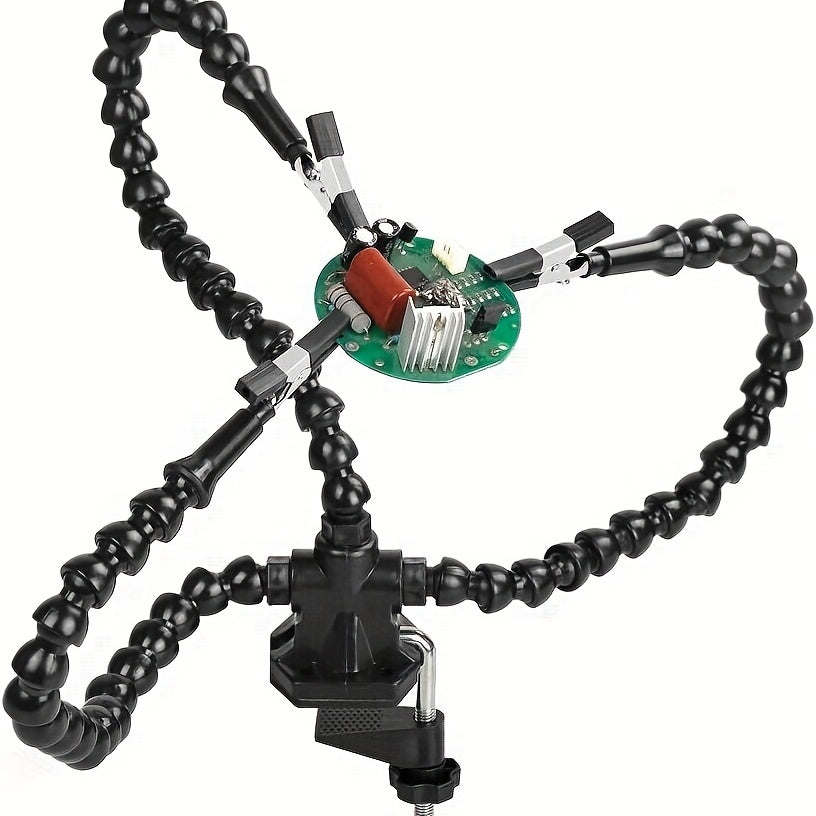 Helping Hands Soldering, Toolbar Third Hand PCB Circuit Board Holder Flexible Arms With Desk Clamp Base For Electronic Boards Repair Modeling Jewelry Assembly Hobby Craft Workshop
