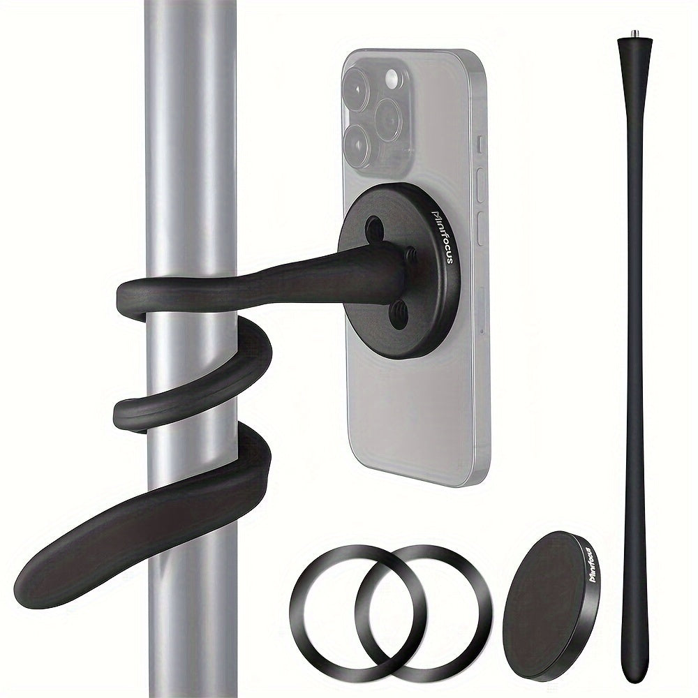 Flexible Magnetic Phone Holder with Gooseneck Arm - 41.91cm Long, Non-Slip Silicone Grip, Adjustable & Portable - Compatible with iPhone 15/14/13/12/11 Pro Max Plus Mini & Samsung - Ideal for Treadmills, Bikes, Wheelchairs, T
