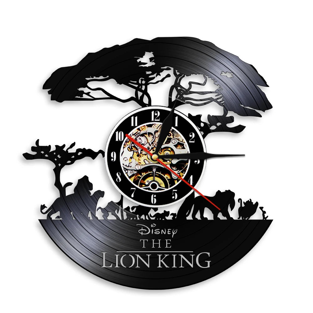 American Lion Adventure Movie Vinyl Record Wall Art Clock Leo Fantasy Legend Room Silent Home Decor Film Lover Gift Watch