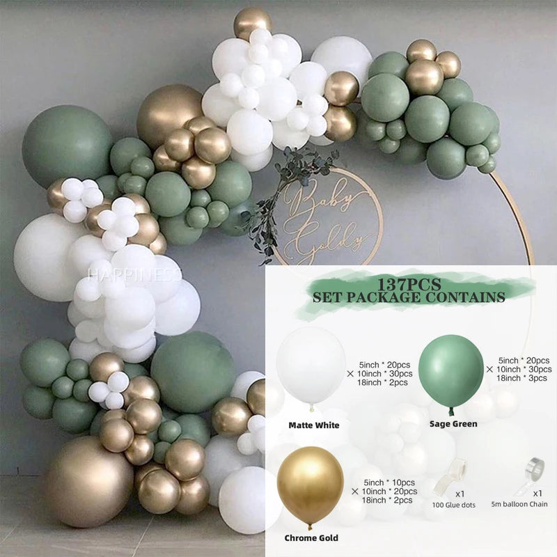 Balloon Garland Green - Party Decoration 137pcs/Set