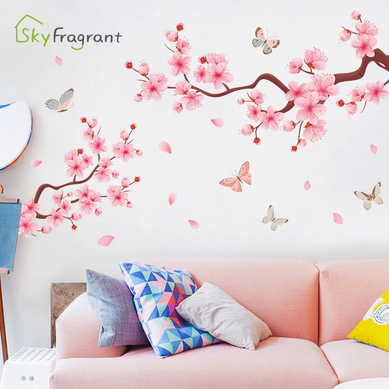 Peach Blossom Wall Stickers - Self Adhesive Sticker