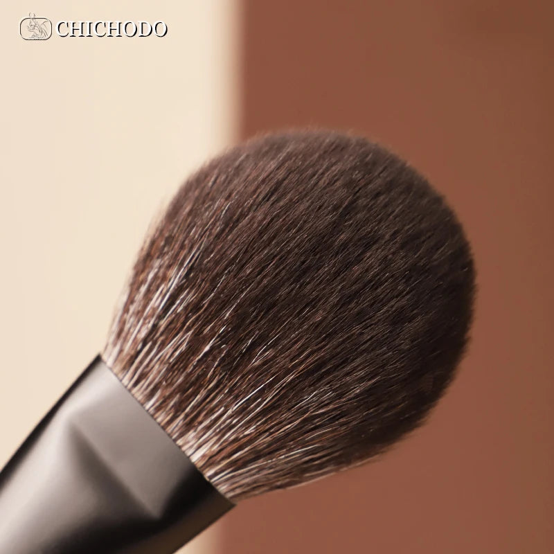 CHICHODO Makeup Brush-Luxurious Professional Black 11 Ebony Brushes Set-High Level Fox&Goat&Pony&Synthetic Hair Cosmetic Tools