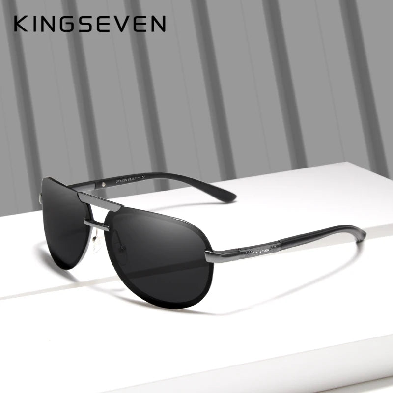 KINGSEVEN 2024 BRAND DESIGN New Polarized Rimless Sunglasses Men Women Driving Pilot Frame Sun Glasses Male Goggle UV400