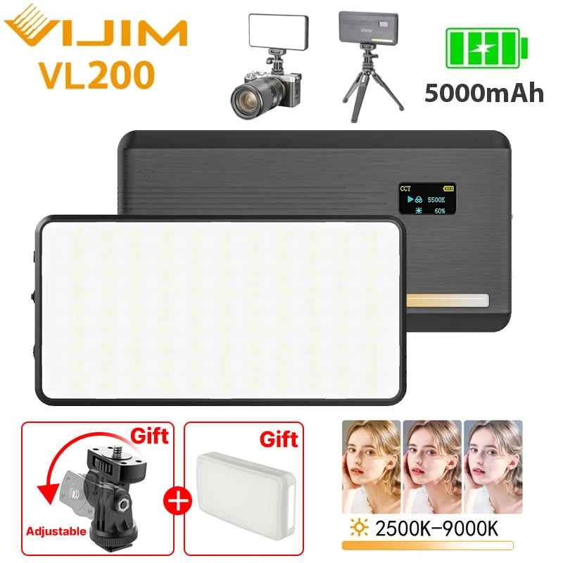 Ulanzi VL200 Led Video Light With Soft Diffuser 360° Ball Head