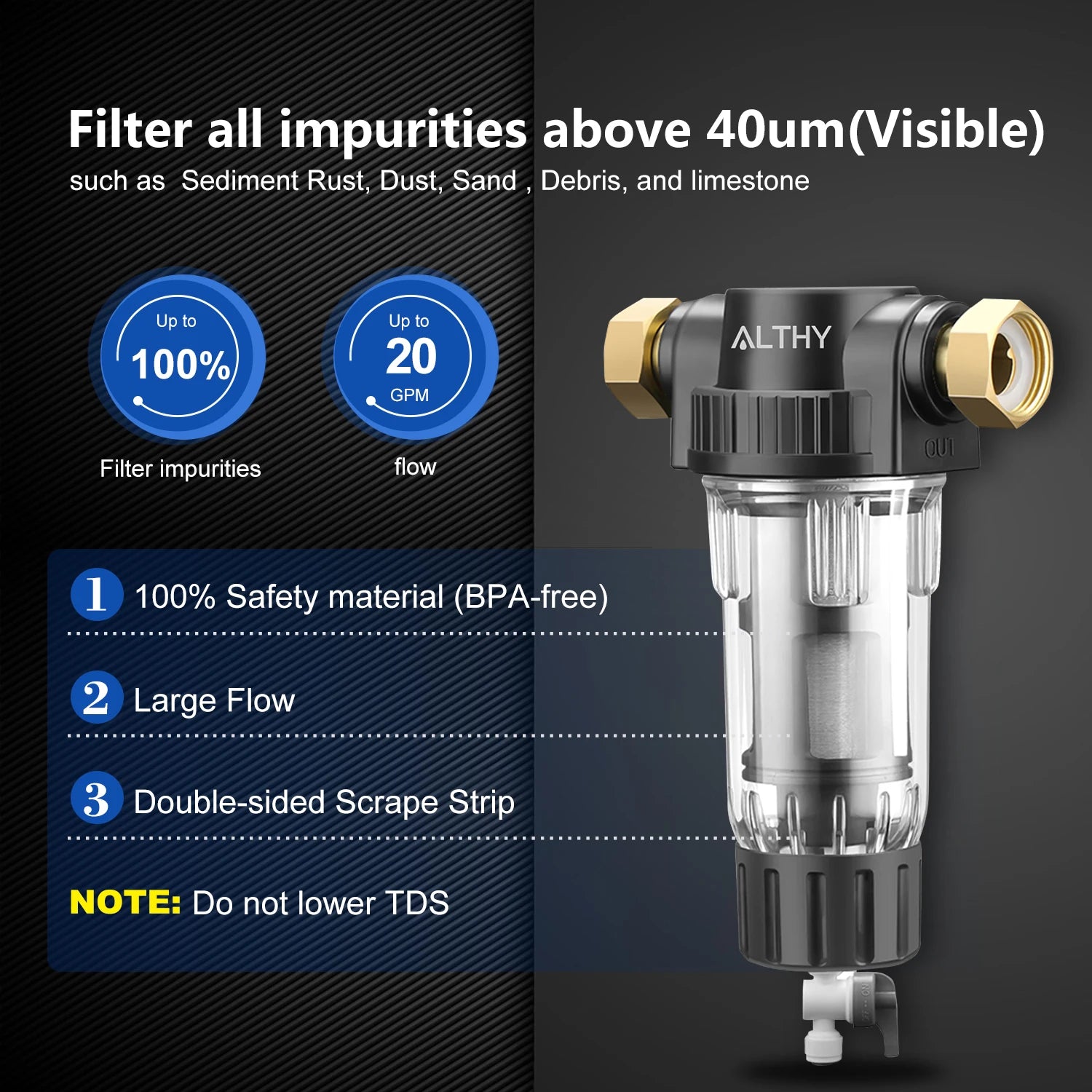 Pre Filter Whole House Spin Down Sediment Water Filter