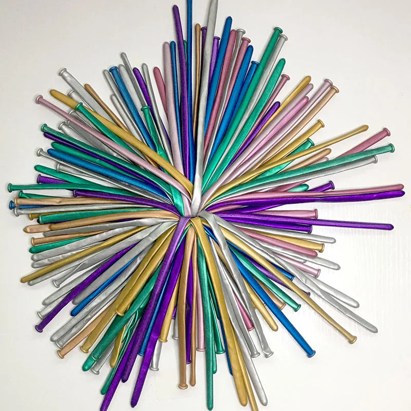 Chrome Metallic Long Balloons DIY Modeling Metallic Globos Magic Air Ball Children's Toy Balloon Thick Strip Metal Color Balon