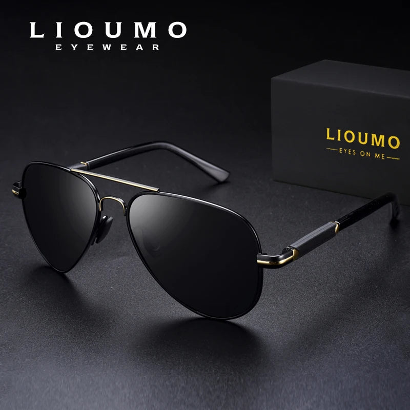 LIOUMO Top Quality Aviation Photochromic Sunglasses Polarized Men Chameleon Sun Glasses Women Anti-glare Driving Oculos De Sol