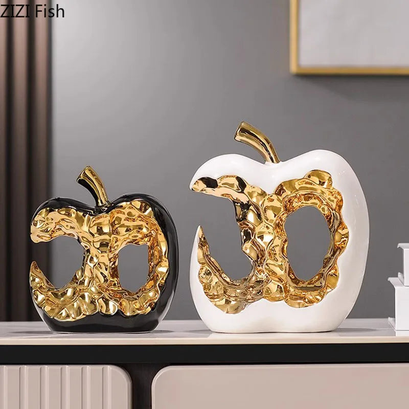 Apple Hollow Out Crafts Ceramic Sculpture - Desk Decoration Ornaments