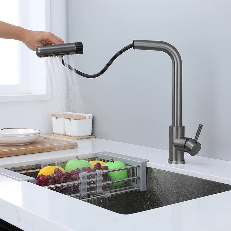 Kitchen Faucets Pull Out Rotation Waterfall - 6 Mode