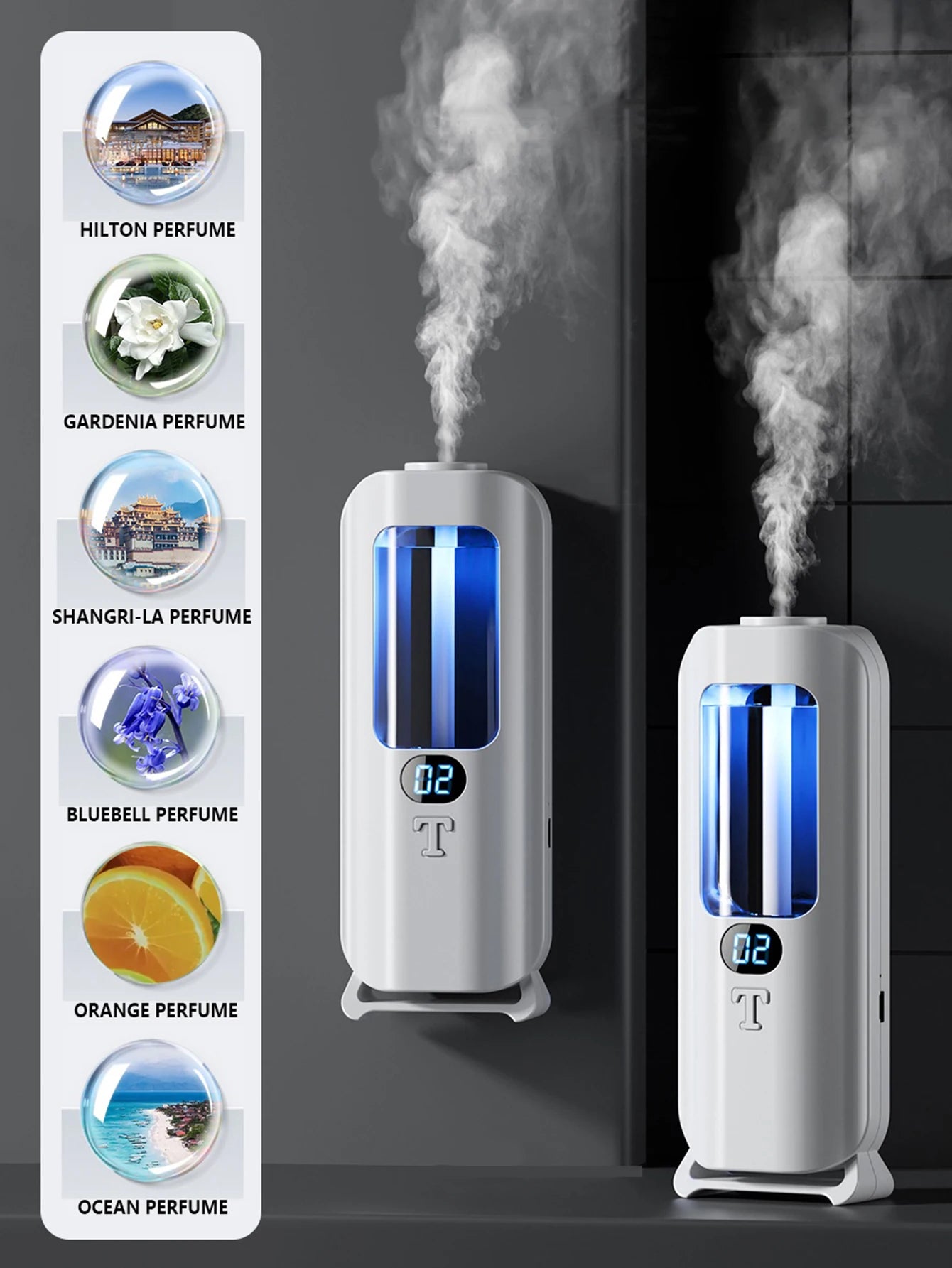 Automatic Aromatherapy And Air Humidifier - Digital Display & Lights