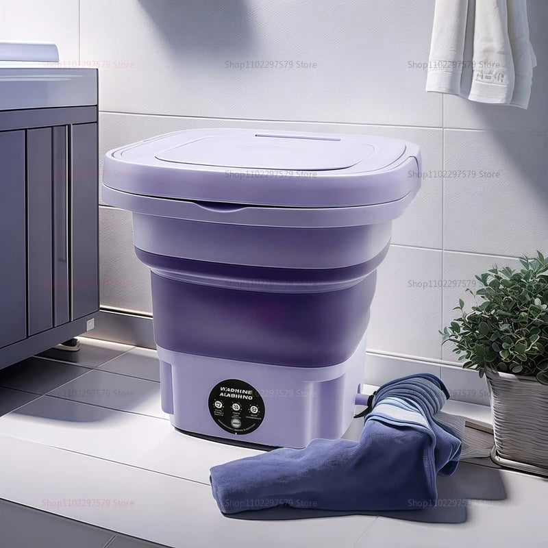 Portable Folding Washing Machine Bucket - Easy To Carry Compact