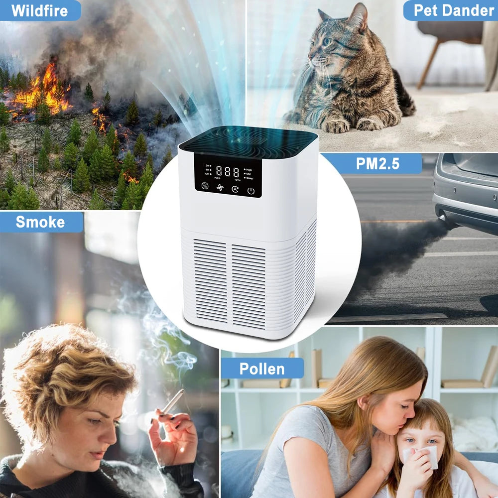 Air Purifier Smoke Odor - Negative Ion Generator with Aromatherapy
