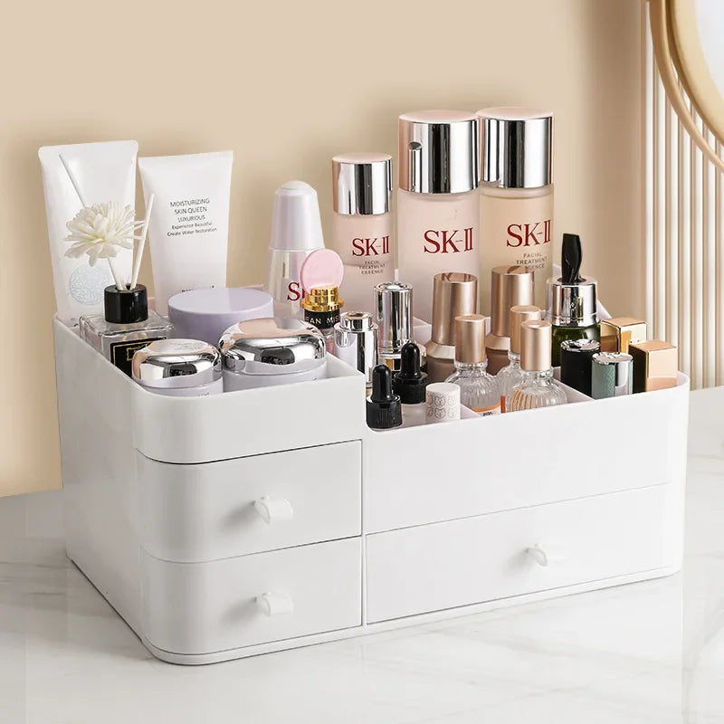 Cosmetic Storage Box With Drawer - Lipstick Makeup Brush Organizer