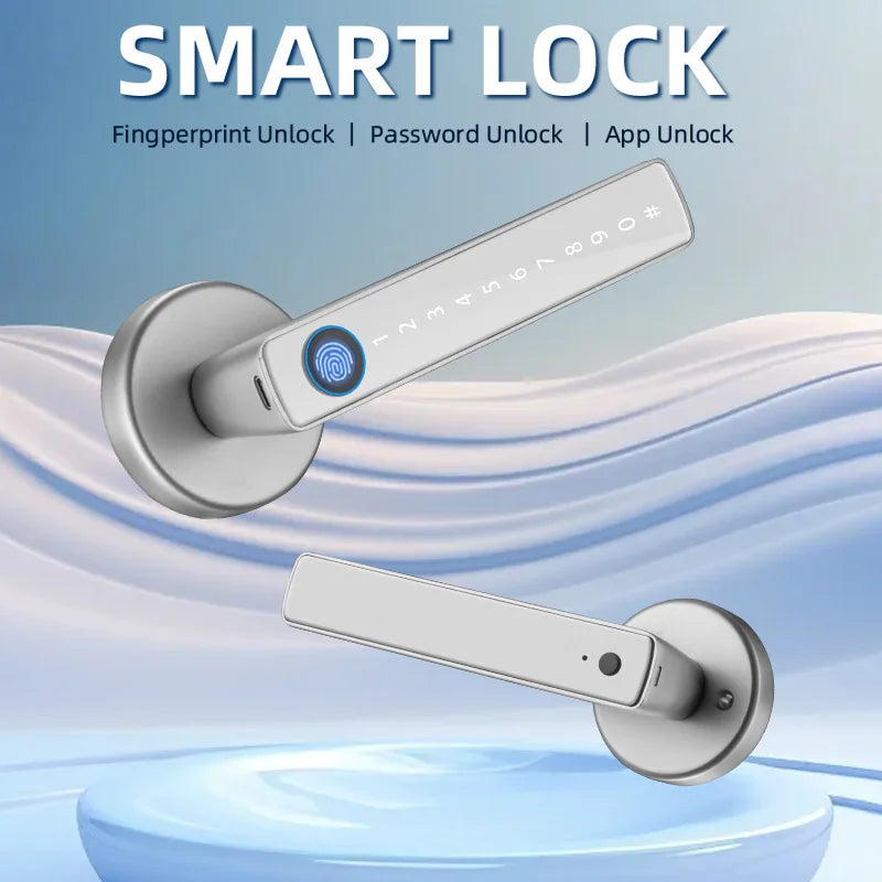 Smart Door Lock - Handle With Fingerprint Key card Digital Lock