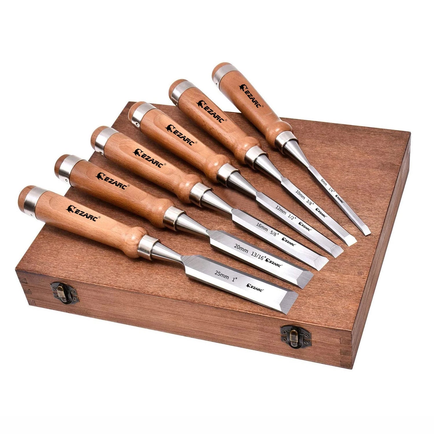 EZARC Wood Chisel Tool Sets - Woodworking Carving Chisel Kit - 6Pcs