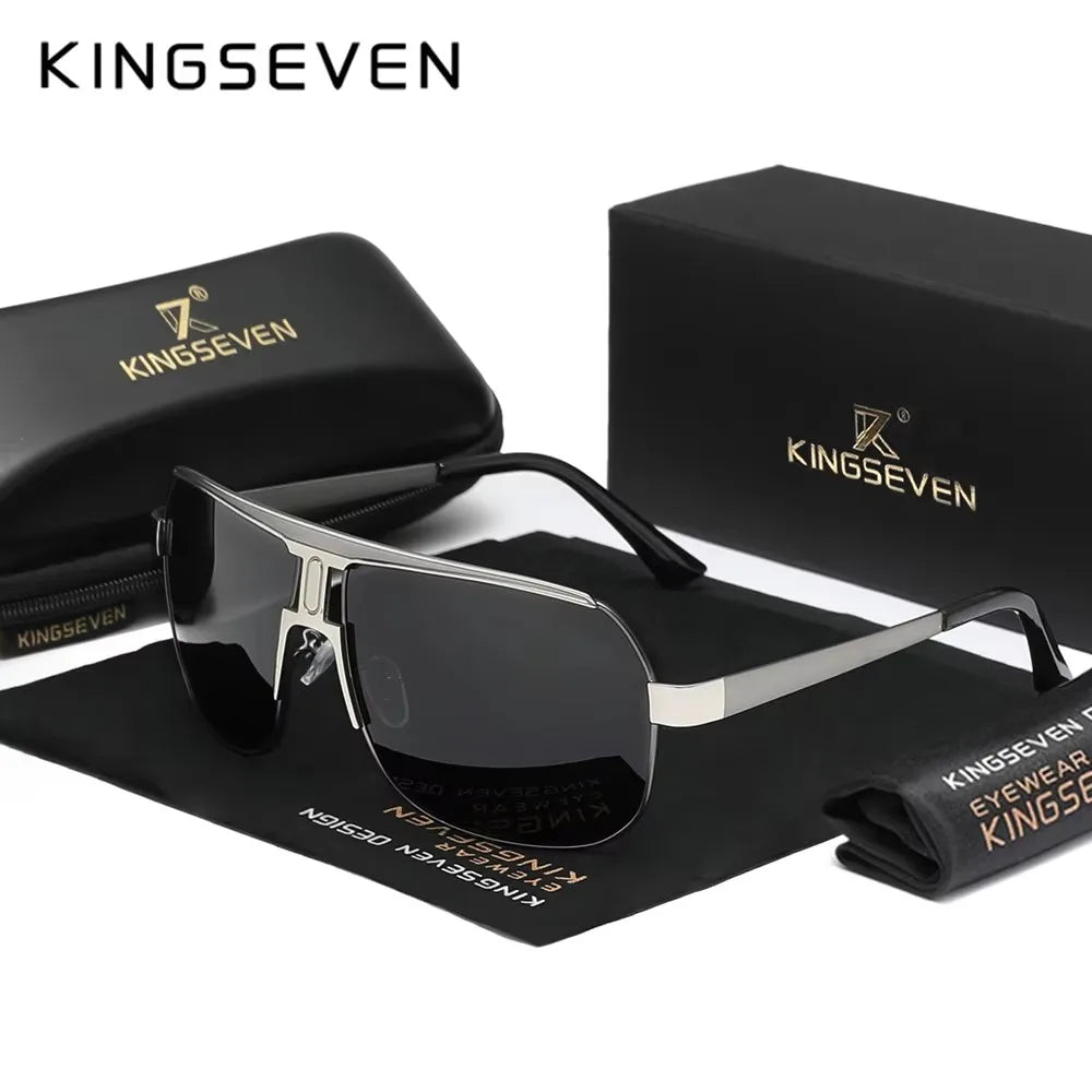 KINGSEVEN Polarized High Quality Sunglasses Men's Luxury Classic Driving Glasses Aviation Large Frame Outdoor Male Eyewear