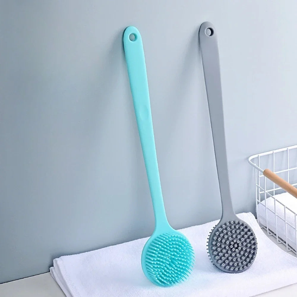 Long Handle Double-Sided Silicone Back Scrubber - Exfoliation Brush