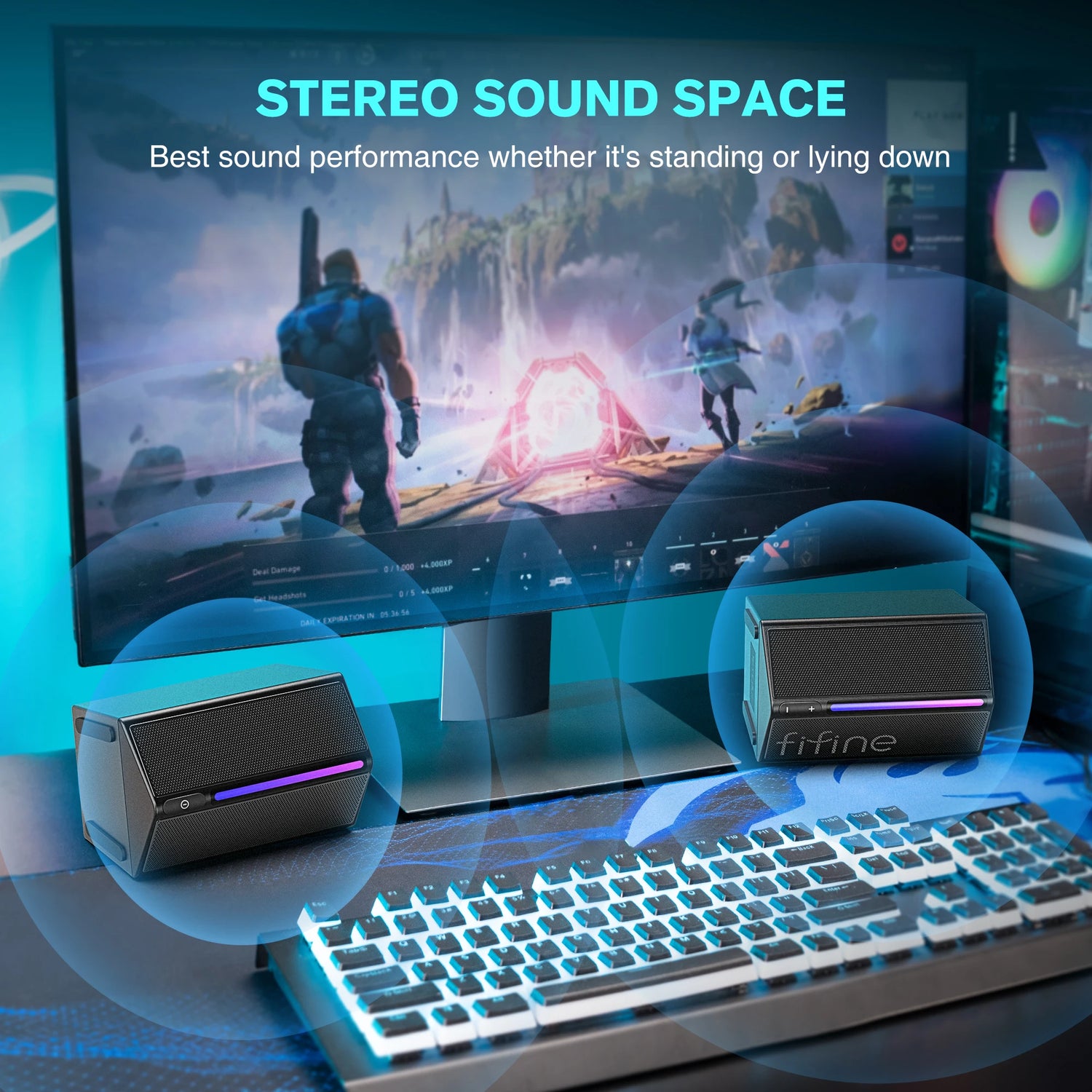 FIFINE Gaming Sound Box with Stereo Surround Sound