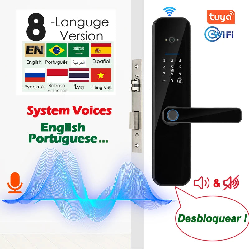 WiFi Smart Lock With Visual Cat Eye - Remote Unlocking