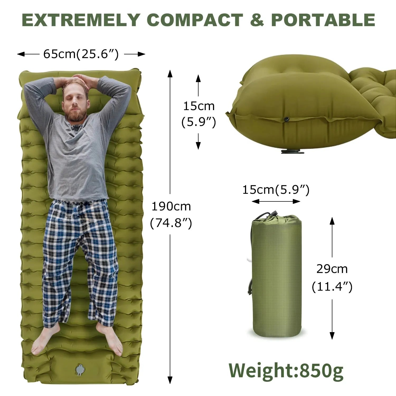 Outdoor Camping Inflatable Mattress - Thicken Sleeping Pad