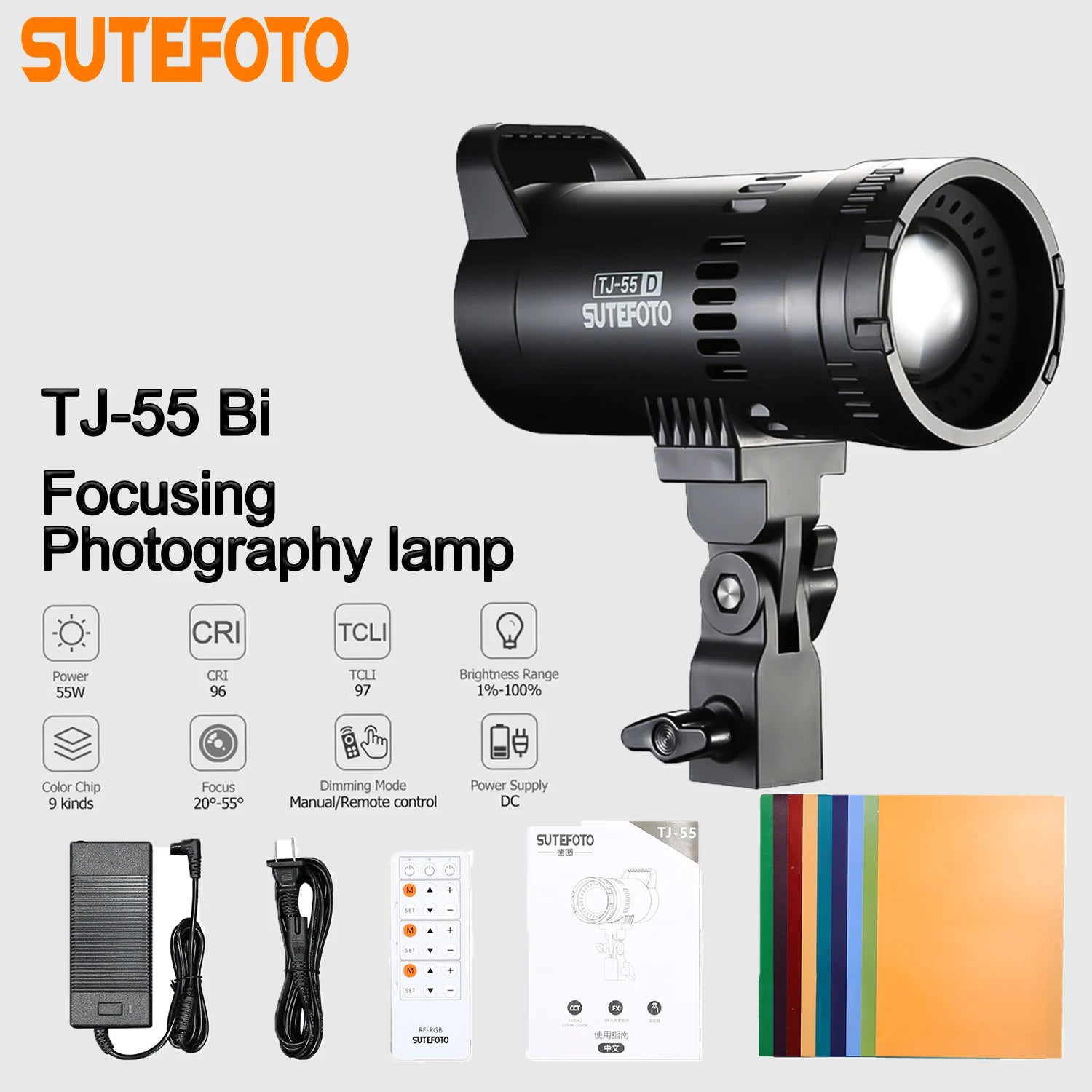 Photography Light with CRI96 3200K-5600K Adjustable