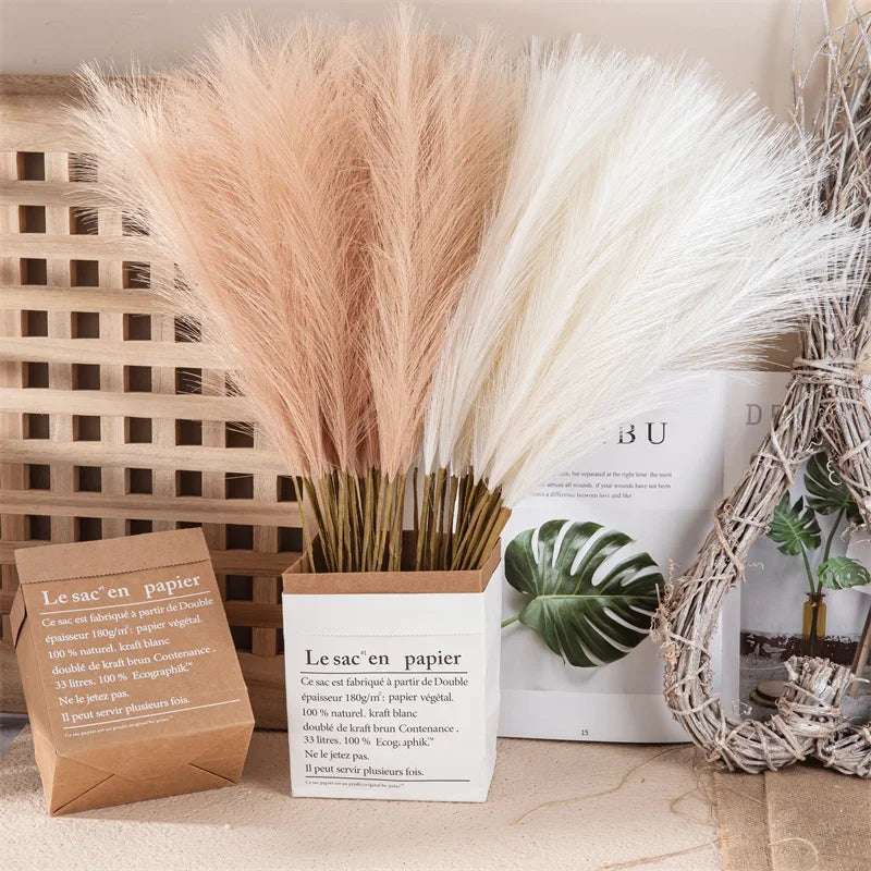 Artificial Flower Pampas Grass Fake Plant - 10Pcs