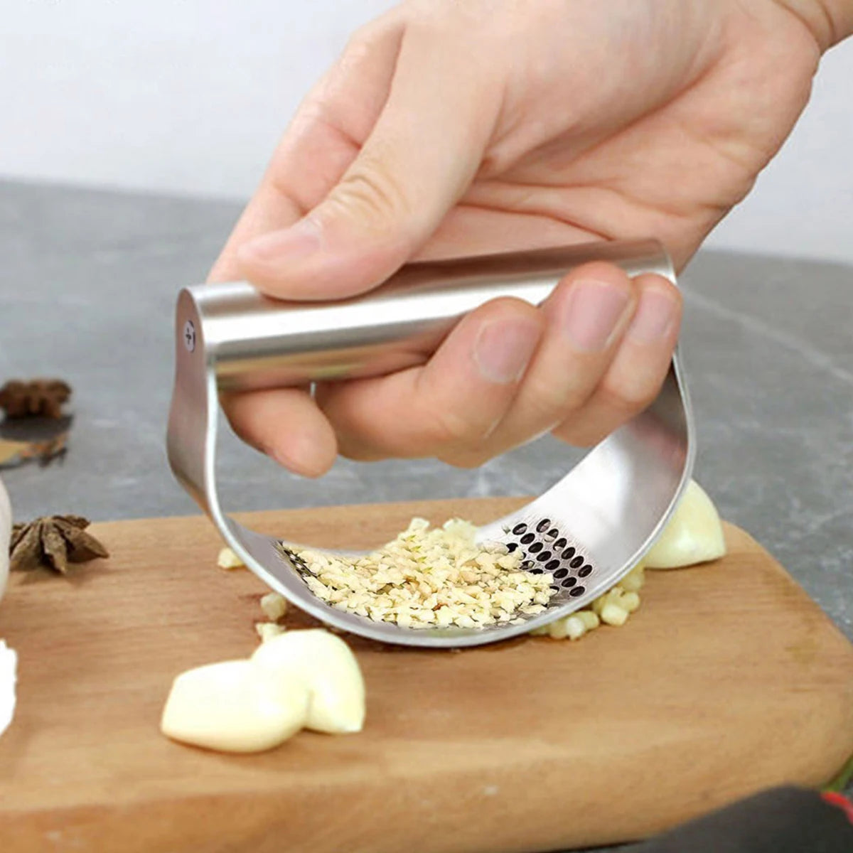 Stainless Steel Garlic Press, Garlic Chopped Ginger Crusher