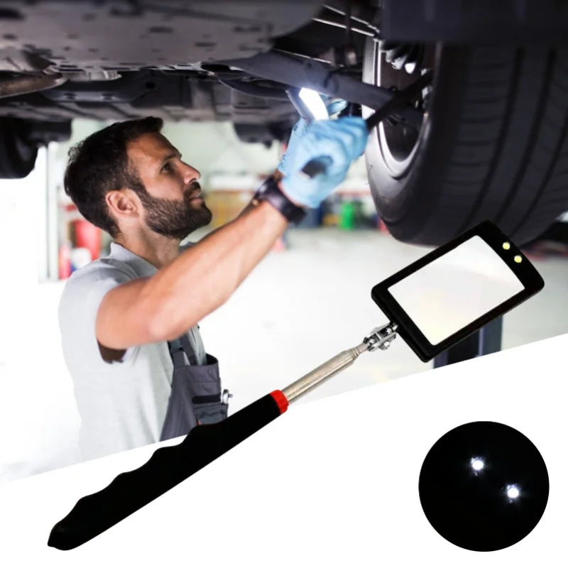 Inspection Mirror LED Light - Telescoping Extend Mechanic Tools
