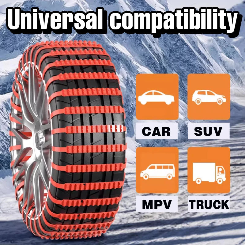 Anti-Skid Snow Chains - Winter and Bad Terrain Wheels